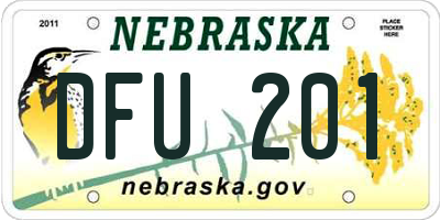 NE license plate DFU201