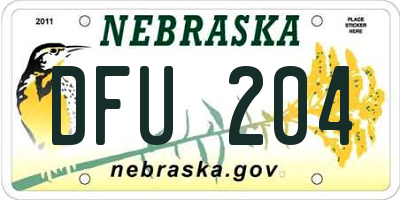 NE license plate DFU204