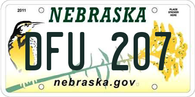 NE license plate DFU207
