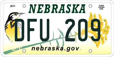NE license plate DFU209