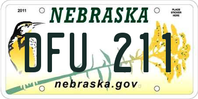 NE license plate DFU211