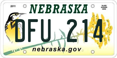 NE license plate DFU214