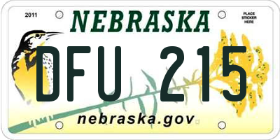 NE license plate DFU215