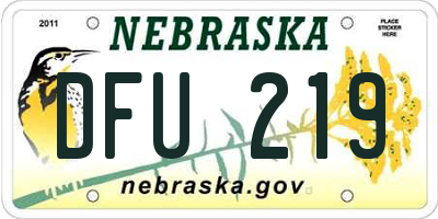 NE license plate DFU219