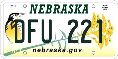 NE license plate DFU221