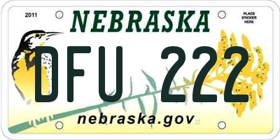 NE license plate DFU222