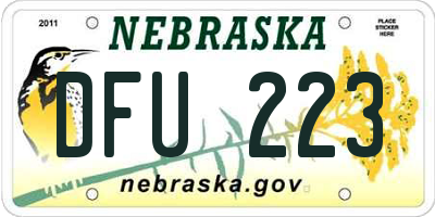 NE license plate DFU223