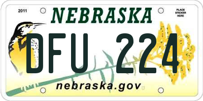 NE license plate DFU224