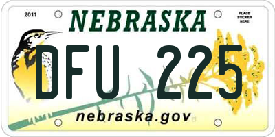 NE license plate DFU225