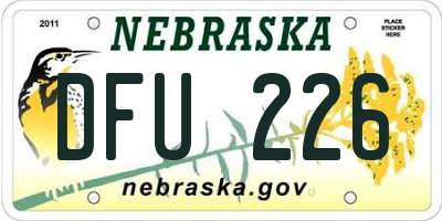 NE license plate DFU226