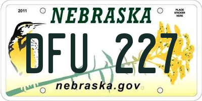 NE license plate DFU227