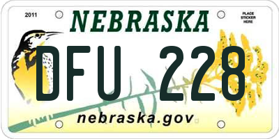 NE license plate DFU228