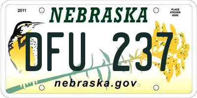 NE license plate DFU237