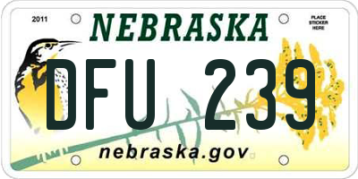 NE license plate DFU239