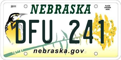 NE license plate DFU241
