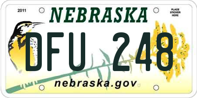 NE license plate DFU248