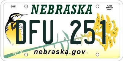 NE license plate DFU251