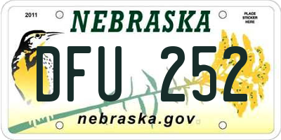 NE license plate DFU252