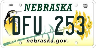 NE license plate DFU253