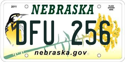 NE license plate DFU256