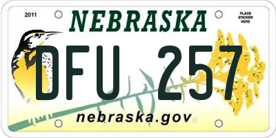 NE license plate DFU257