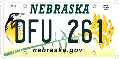 NE license plate DFU261