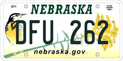 NE license plate DFU262
