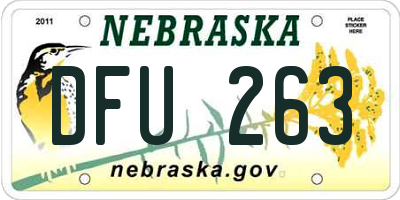 NE license plate DFU263