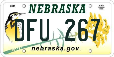 NE license plate DFU267
