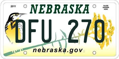 NE license plate DFU270