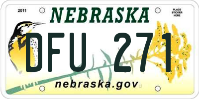 NE license plate DFU271