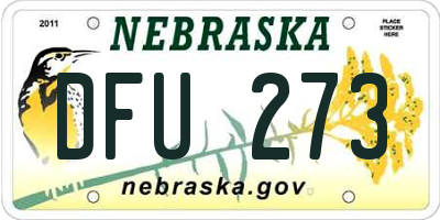 NE license plate DFU273