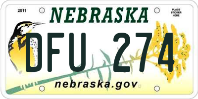 NE license plate DFU274