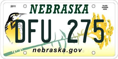 NE license plate DFU275