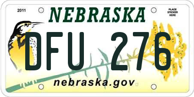 NE license plate DFU276