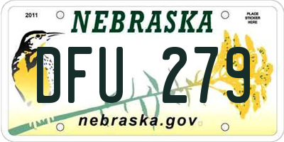 NE license plate DFU279