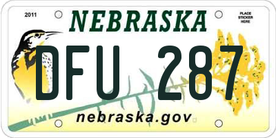 NE license plate DFU287