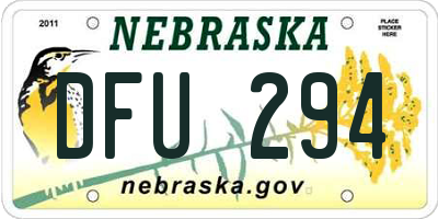 NE license plate DFU294