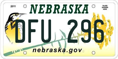NE license plate DFU296
