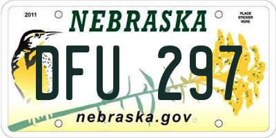 NE license plate DFU297