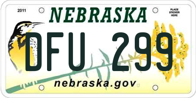 NE license plate DFU299
