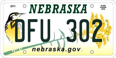 NE license plate DFU302