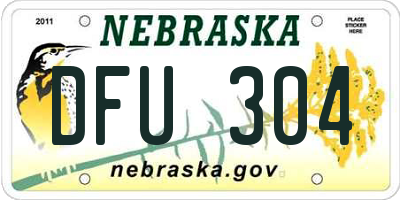 NE license plate DFU304