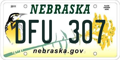 NE license plate DFU307