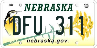 NE license plate DFU311