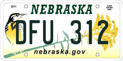 NE license plate DFU312
