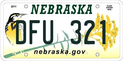 NE license plate DFU321