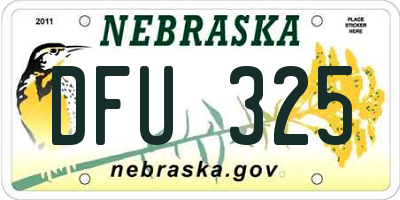 NE license plate DFU325