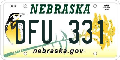 NE license plate DFU331