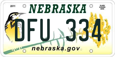 NE license plate DFU334